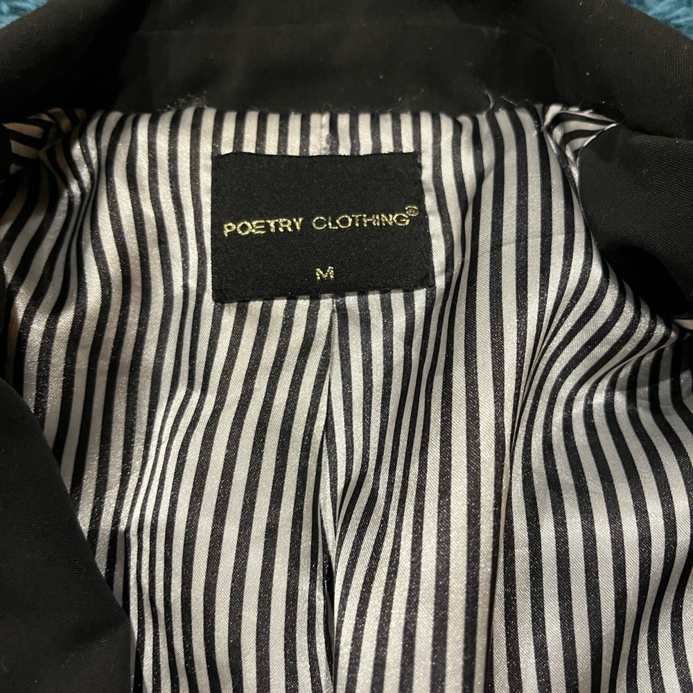 Poetry Clothing suit jacket / size medium / black